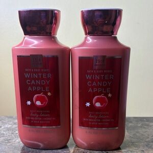 Bath & Body Works Winter Candy Apple Body Lotion - Festive Red set of 2